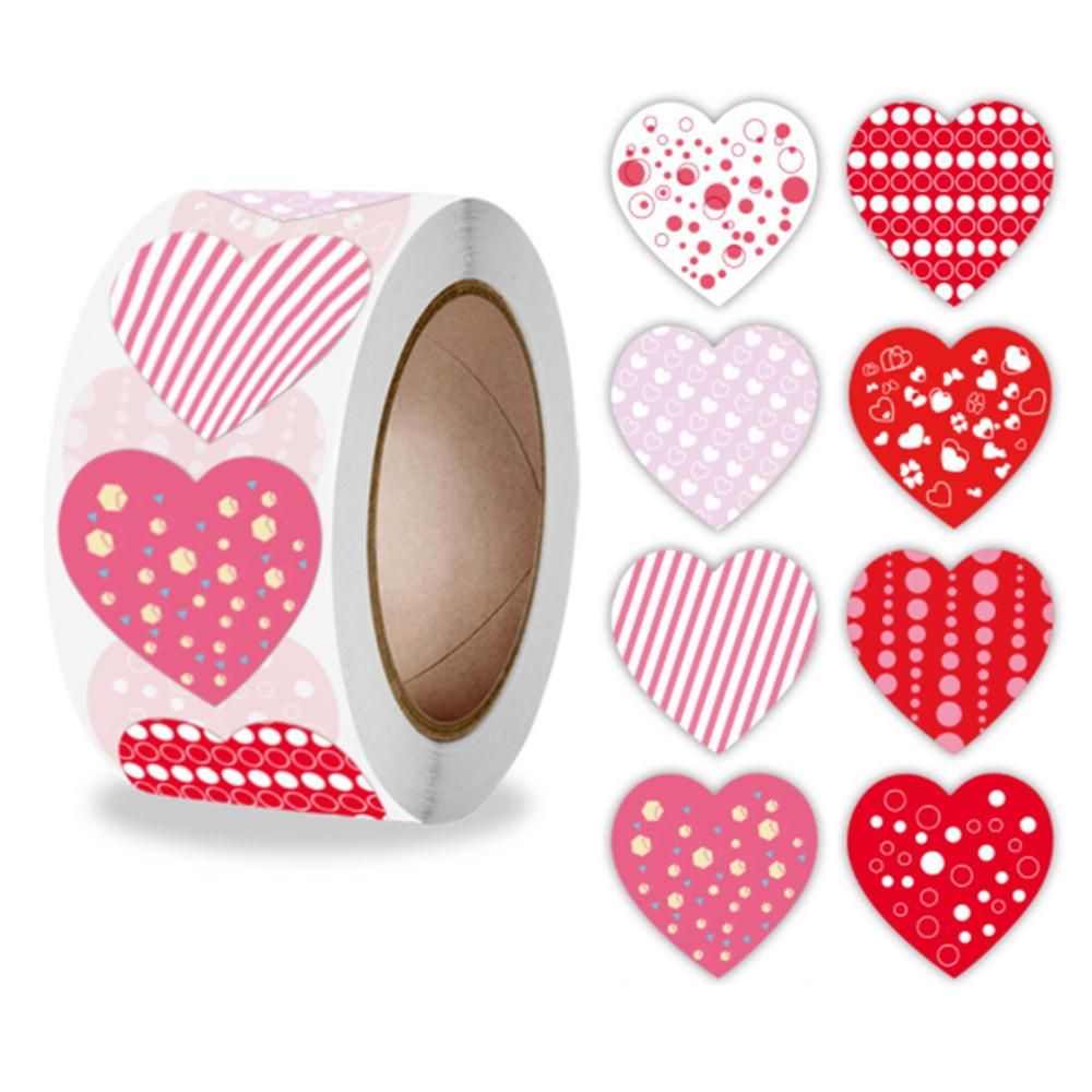 500pcs Love Heart Cartoon Stickers, MultiColor - Image 1