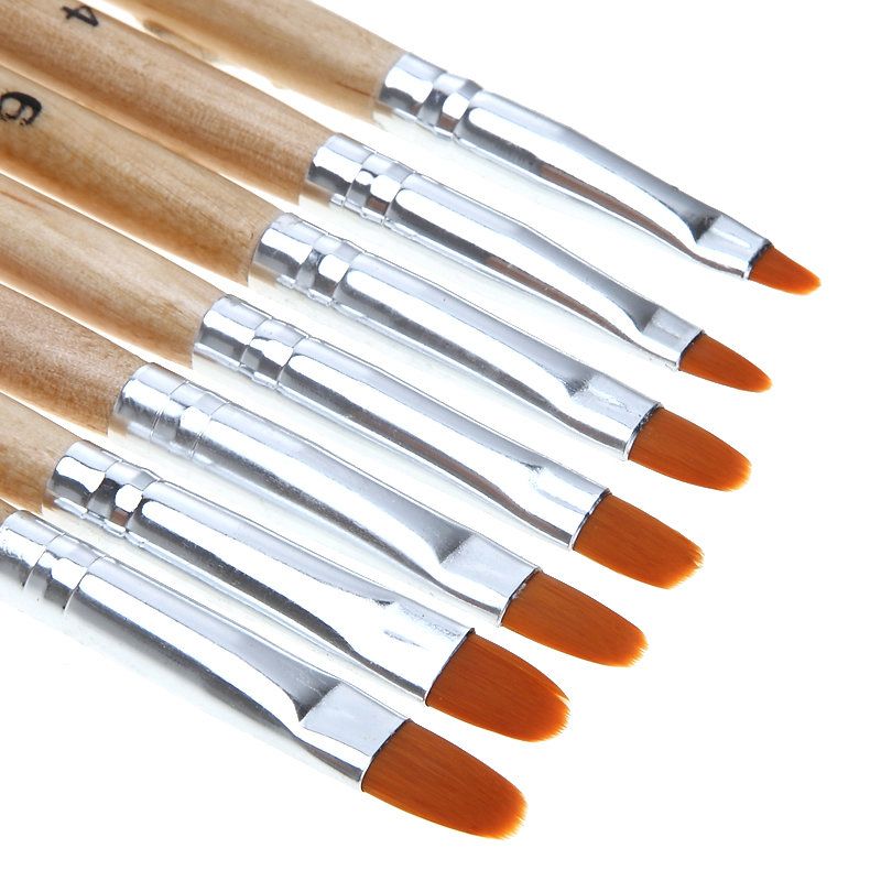 7pcs Acrylic Nail Brushes with Wood Handle - Image 1