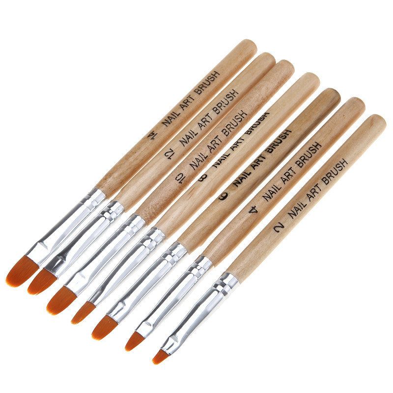 7pcs Acrylic Nail Brushes with Wood Handle - Image 2