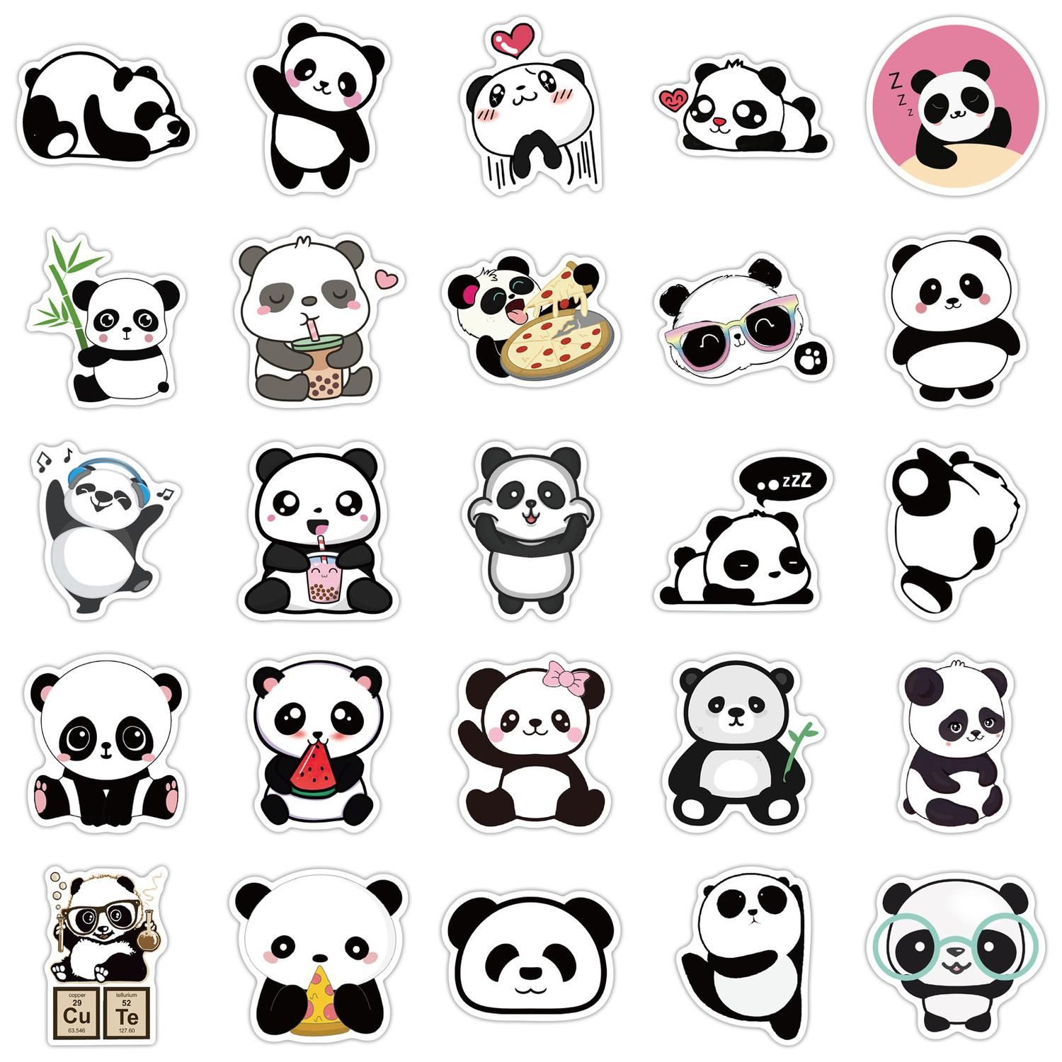 50pcs Graffiti Stickers Waterproof MultiColor Animal Design for Laptop Skate, Compatible with Panda - Image 3