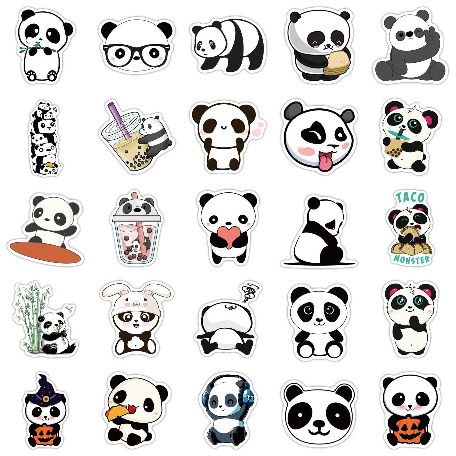 50pcs Graffiti Stickers Waterproof MultiColor Animal Design for Laptop Skate, Compatible with Panda - Image 4