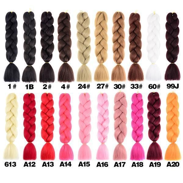 Pink reggae braids, 6 giant gradient braids - Image 2