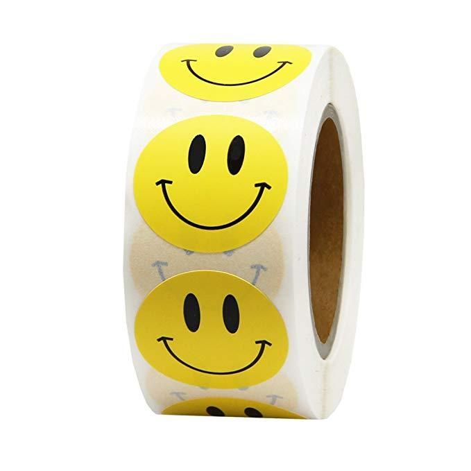 500pcs Emoji Stickers, Yellow Smiley Face - Image 1