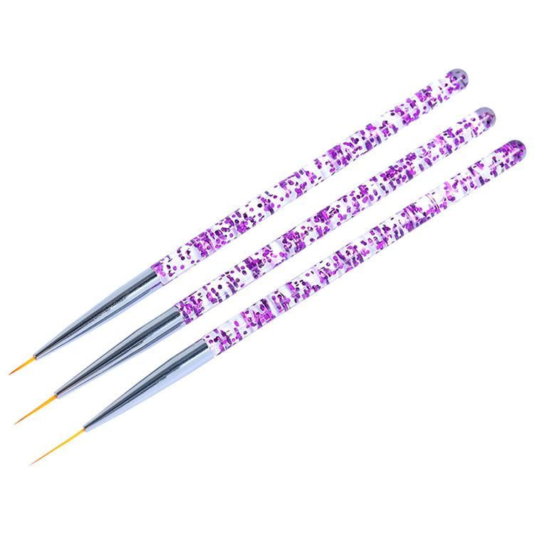 3pcs Nail Art Brushes, Pink - Image 3