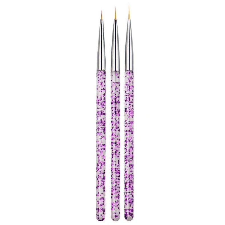 3pcs Nail Art Brushes, Pink - Image 4