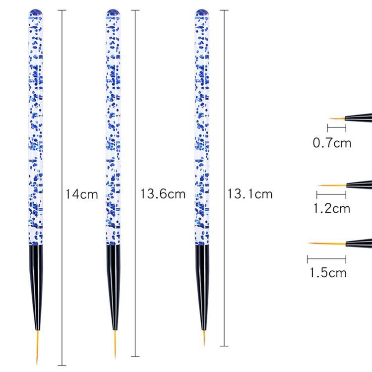 3pcs Nail Art Brushes, Pink - Image 5
