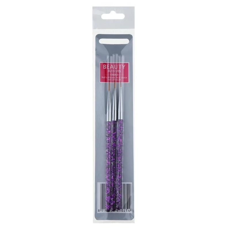 3pcs Nail Art Brushes, Pink - Image 6