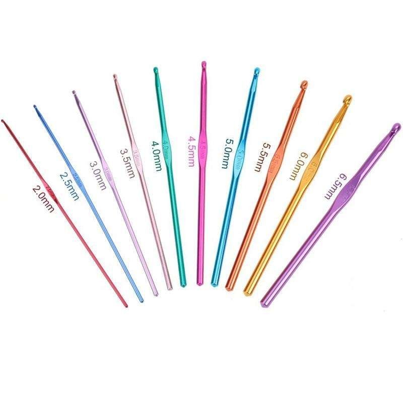Crochet hooks knitting kit with markers and tape measure, multicolor - Image 8