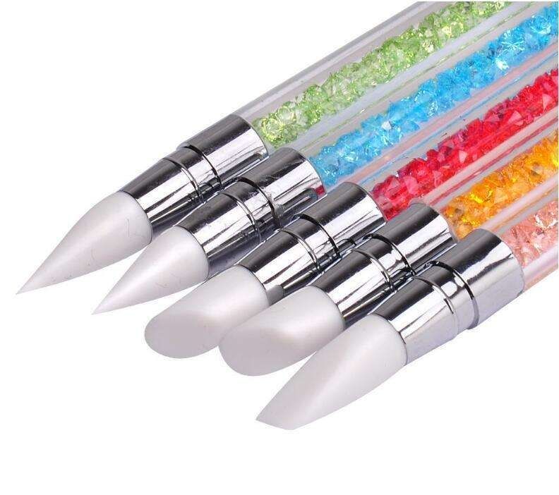 5pcs UV brushes silicone double-sided multicolor - Image 2