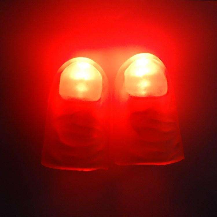 2pcs Magic Glow Thumb Lights for Party Tricks, Red - Image 1