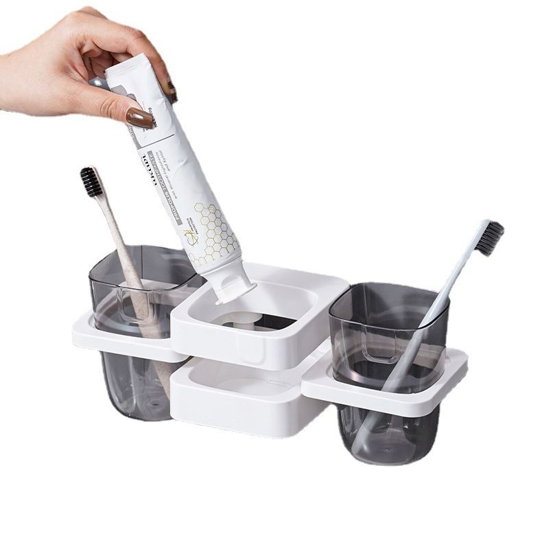White Multifunctional Toothbrush Holder and Organizer - Image 1