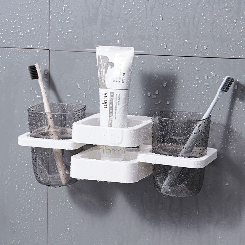 White Multifunctional Toothbrush Holder and Organizer - Image 2