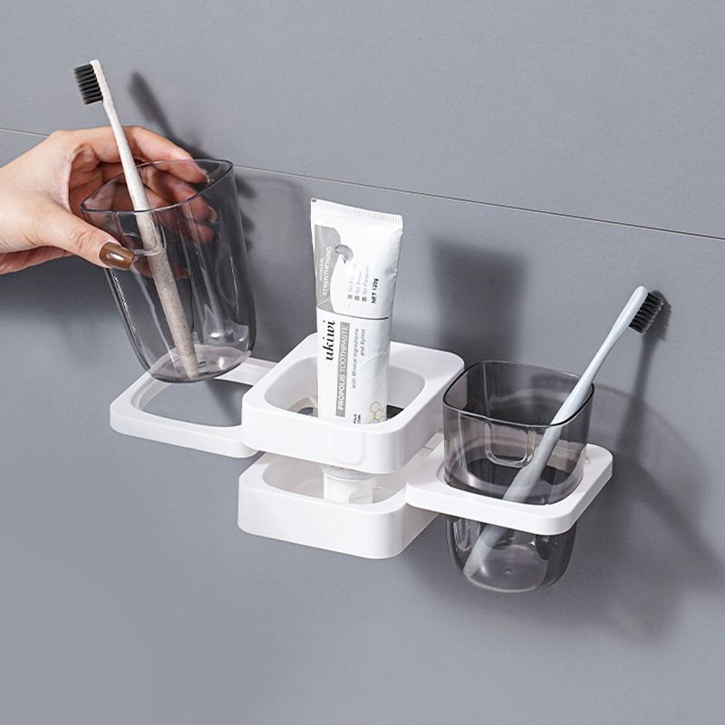 White Multifunctional Toothbrush Holder and Organizer - Image 3