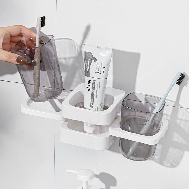 White Multifunctional Toothbrush Holder and Organizer - Image 5