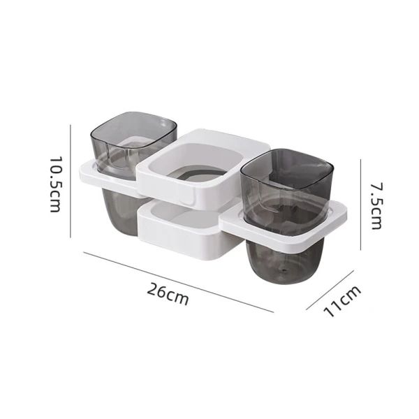 White Multifunctional Toothbrush Holder and Organizer - Image 6