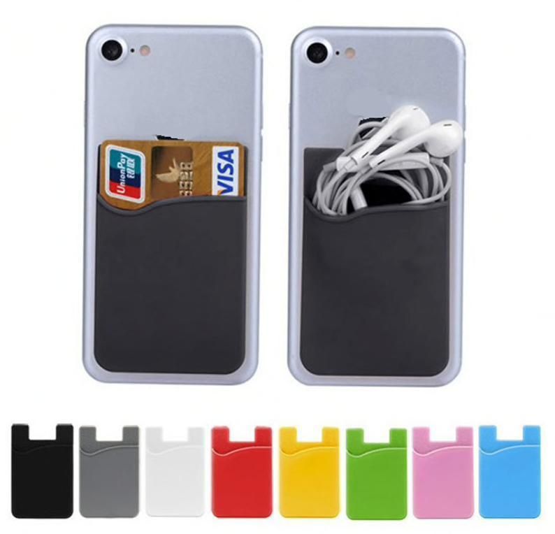 2-Pack Universal Self-Adhesive Mobile Wallet Card Holder, White - Image 1