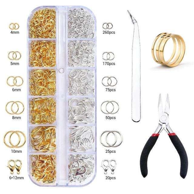 Jewelry Making Kit with Pliers, Wire and Rings - DIY Silver Gold Craft Supplies - Image 3