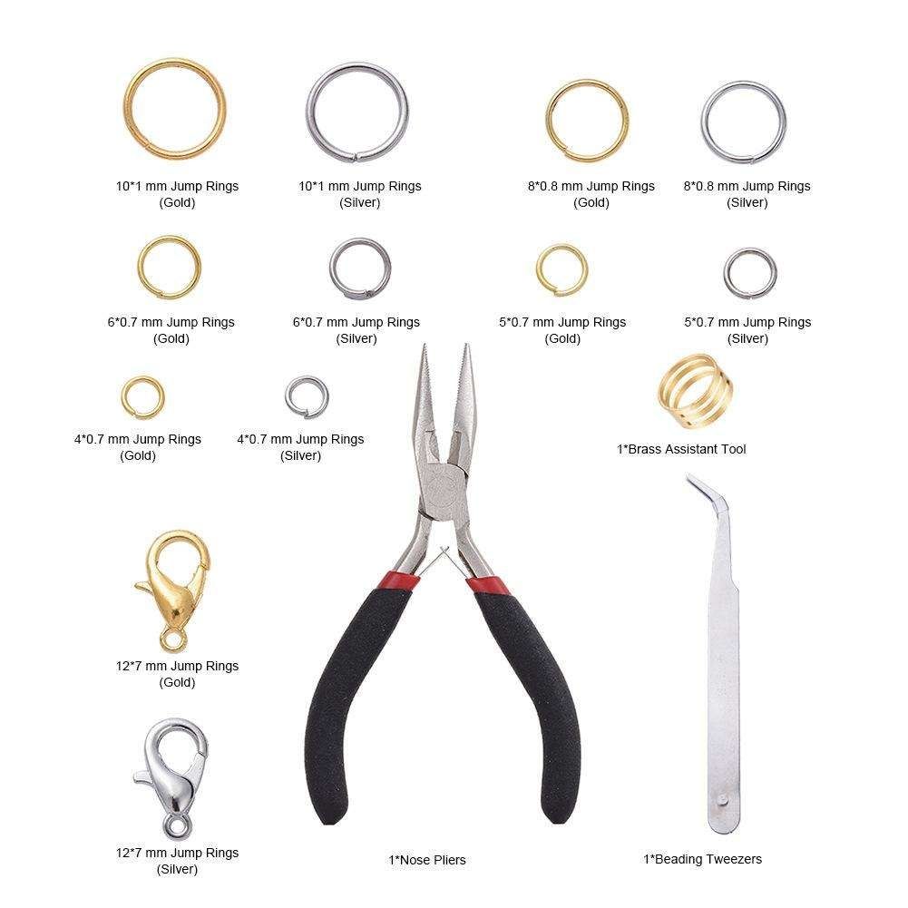 Jewelry Making Kit with Pliers, Wire and Rings - DIY Silver Gold Craft Supplies - Image 5