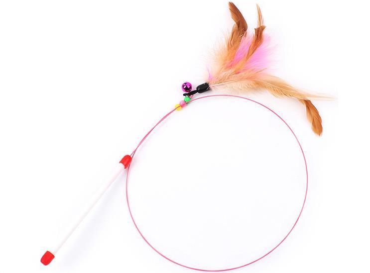 Cat toy with feathers, multicolor - Image 1