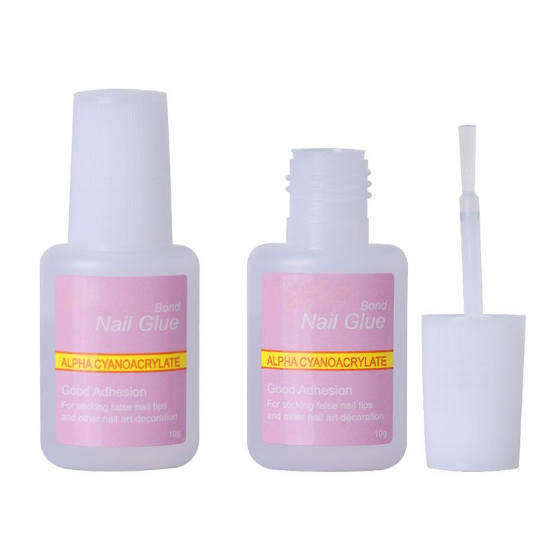 3pcs Nail Glue with Brush, 10g, Super Grip Tip Glue - Image 1