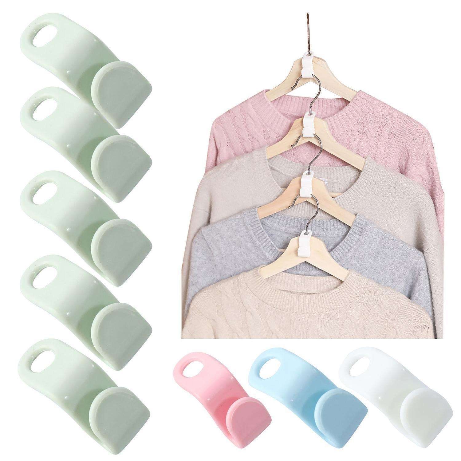 50 MultiColor Clothes Hangers with Connecting Hook, 50-Pack - Image 1