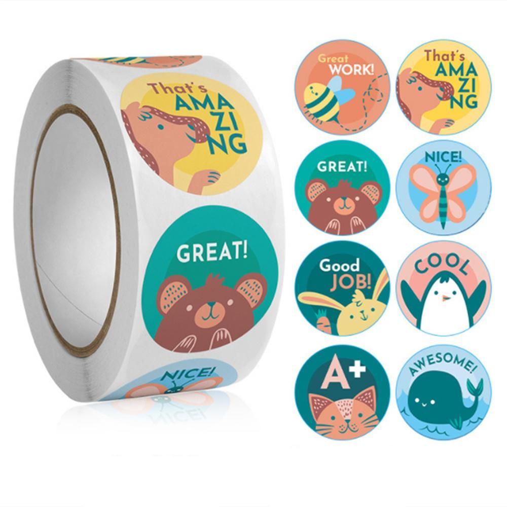 500pcs Animal Cartoon Stickers, MultiColor - Image 1