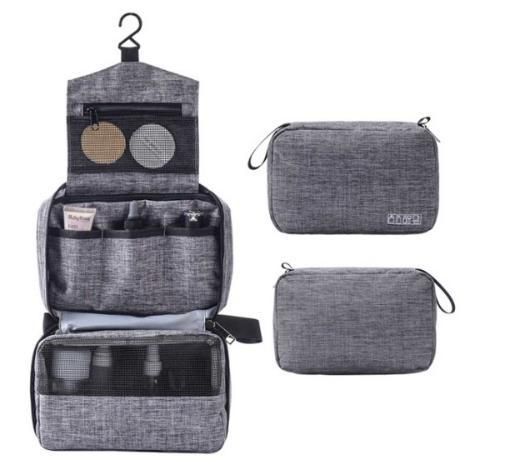 Travel Toiletry Bag Grey Spacious Hanging, Perfect for Travel - Image 2