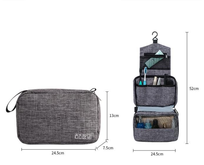 Travel Toiletry Bag Grey Spacious Hanging, Perfect for Travel - Image 4
