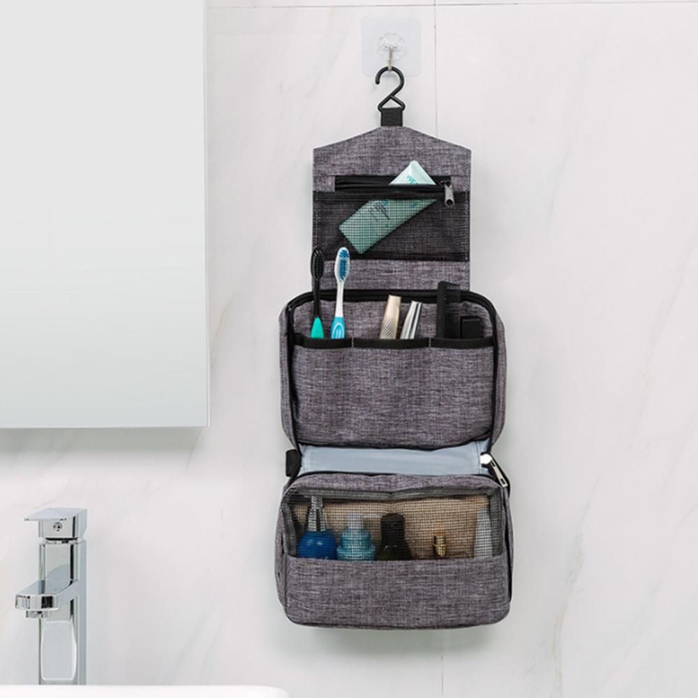 Travel Toiletry Bag Grey Spacious Hanging, Perfect for Travel - Image 5