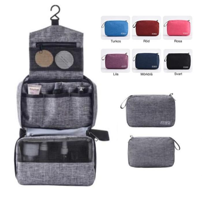 Hanging Toiletry Bag for Travel, Black - Image 1