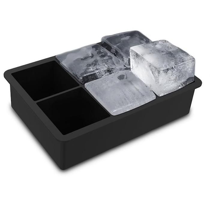 Large Square Ice Chocolate Jelly Mold, XL Cubes, Black - Image 1
