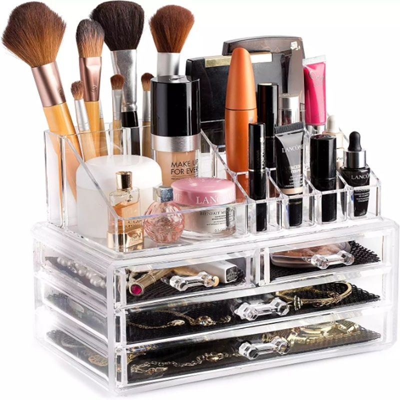 Acrylic Makeup Organizer 4 Drawers Transparent Makeup Stand - Image 1