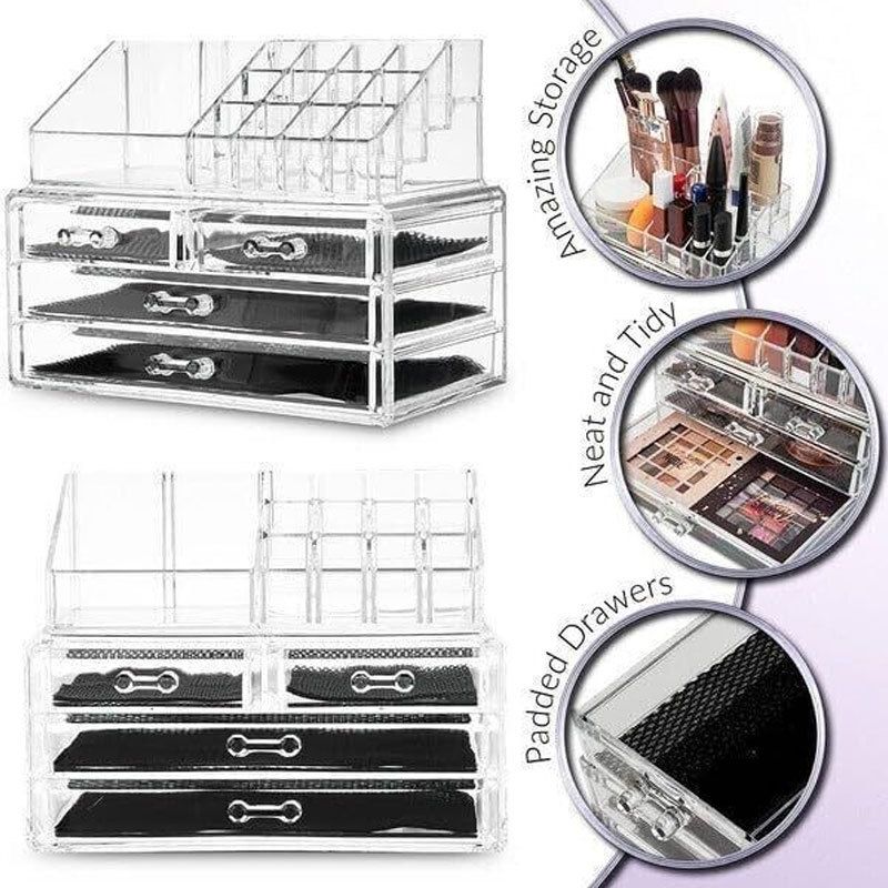 Acrylic Makeup Organizer 4 Drawers Transparent Makeup Stand - Image 3