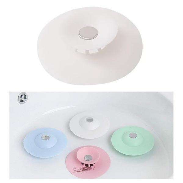 4 Pcs Hair Trap Stopper for Bathtub and Sink, White - Image 1