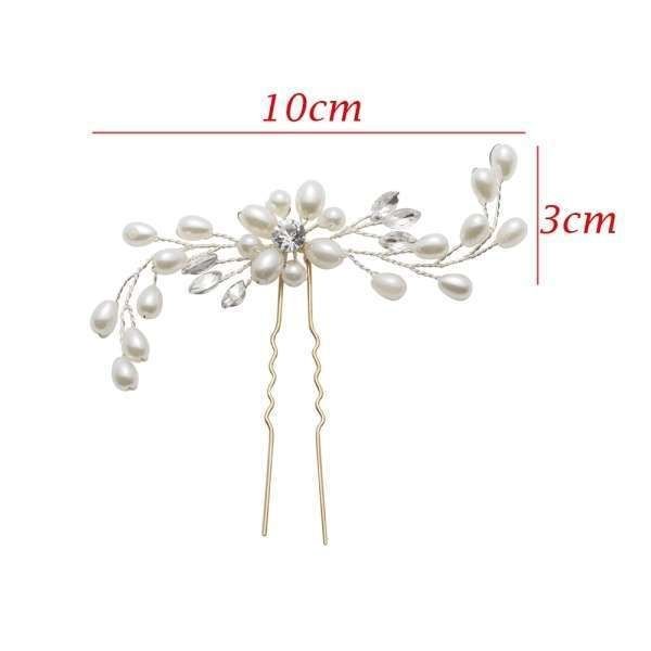 White Pearl Flower Wedding Hairpin - Image 7
