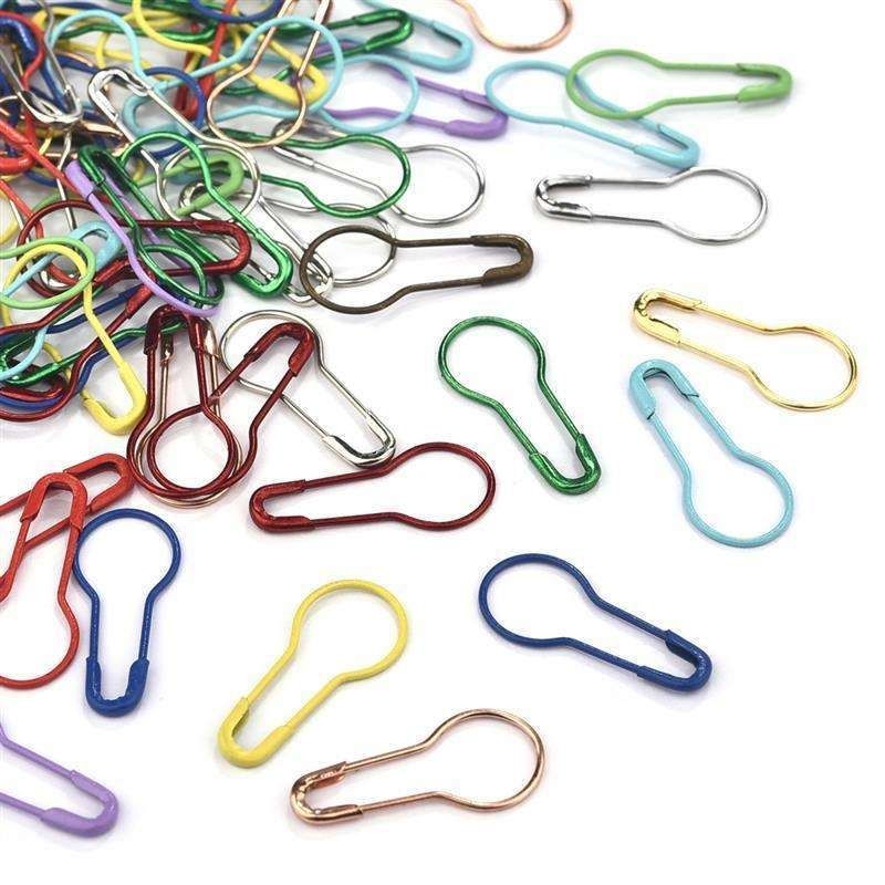 100 Metal Stitch Markers, MultiColor - Image 1
