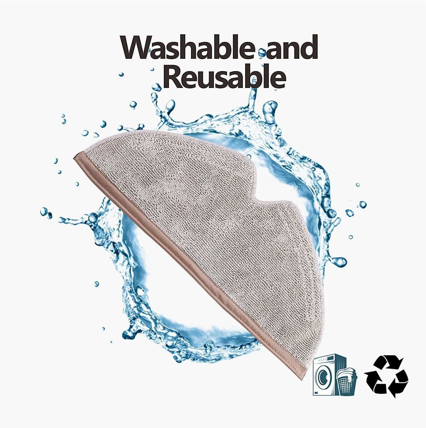5pcs Reusable Mop Cloths for Xiaomi Roborock, Beige - Image 5
