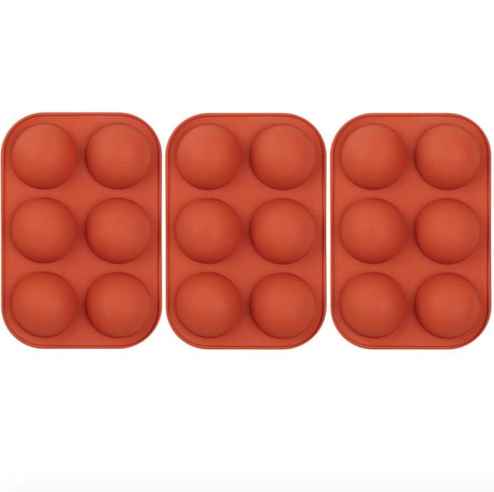 6-Piece Silicone Hemisphere Mold for Ice Chocolate Jelly, Brown - Image 4
