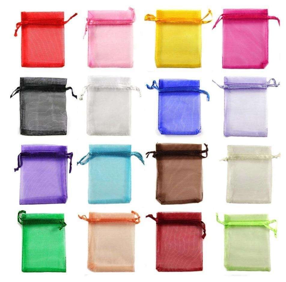 100pcs Organza Bags, 9x7cm - Hand-Sewn Multicolor Gift Bags for Wedding Party Favors - Image 2