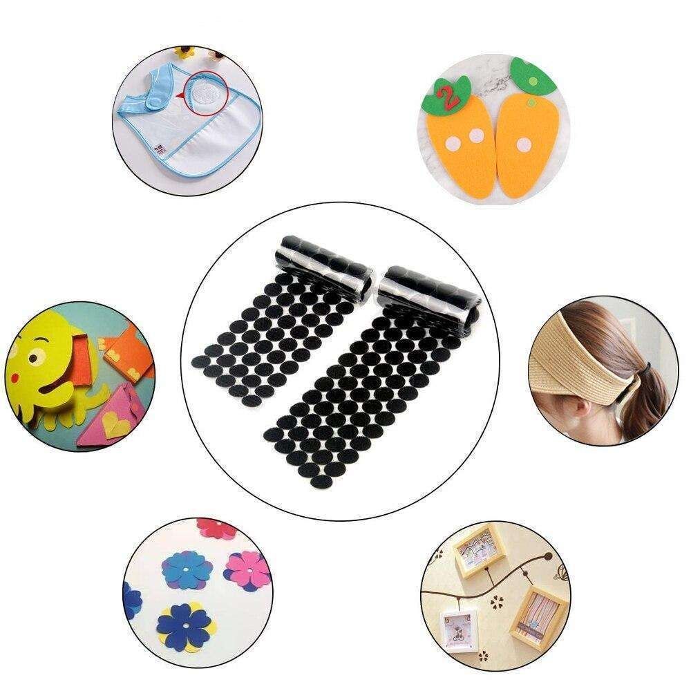 1500 pairs Round Self-Adhesive Velcro Black, 12mm - Image 2