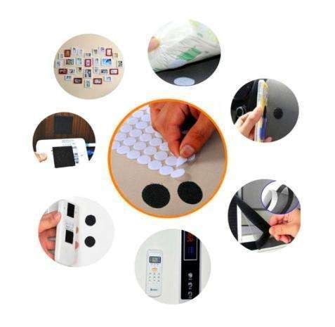 1500 pairs Round Self-Adhesive Velcro Black, 12mm - Image 3