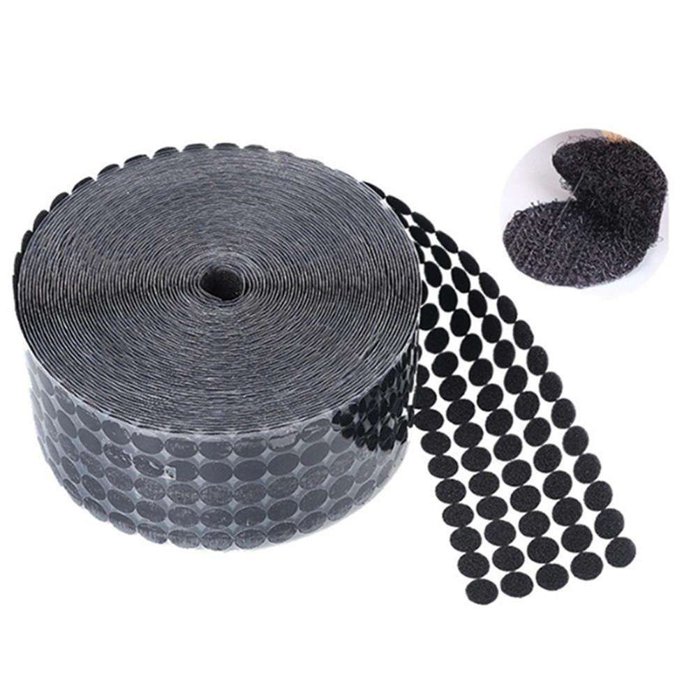 1500 pairs Round Self-Adhesive Velcro Black, 12mm - Image 5