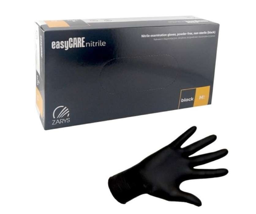 100 pcs Black Nitrile Gloves, Grip Protection for Many Industries, M - Image 1