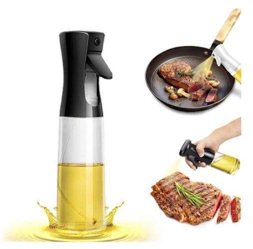 200ml Glass Spray Bottle for Oil and Vinegar, Black - Image 1