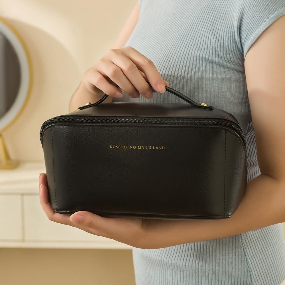 Black Spacious Toiletry Bag for Travel, Makeup Bag - Image 4