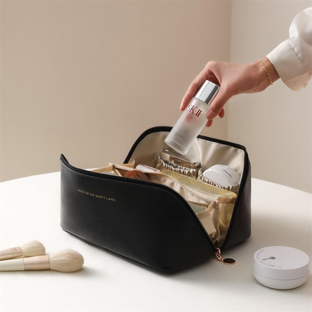 Black Spacious Toiletry Bag for Travel, Makeup Bag - Image 8