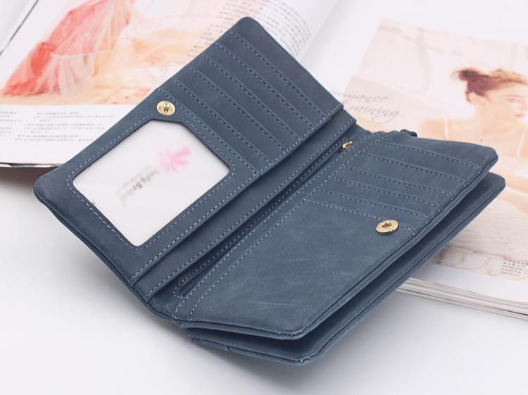Stylish black wallet with gold zipper, Black - Image 4