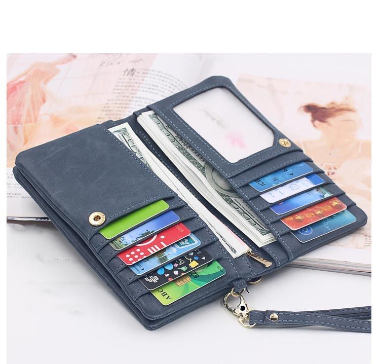 Stylish black wallet with gold zipper, Black - Image 5