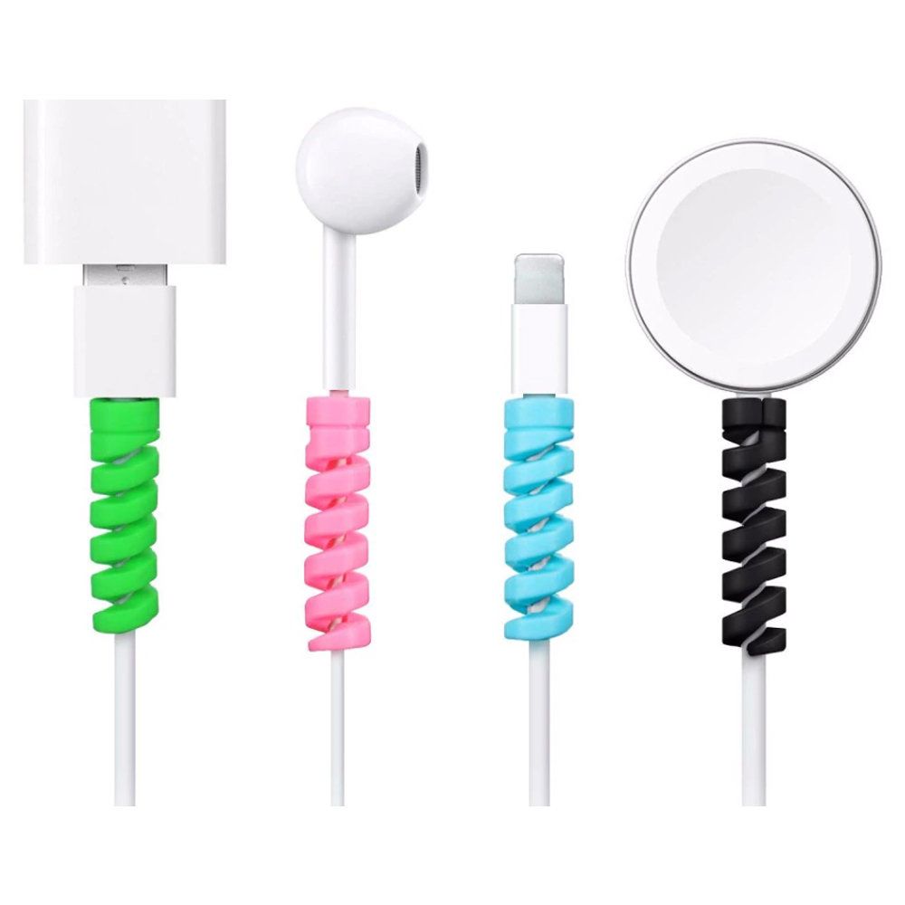 8 pack Universal Cable Protector Spiral Bites, MultiColor - Image 1