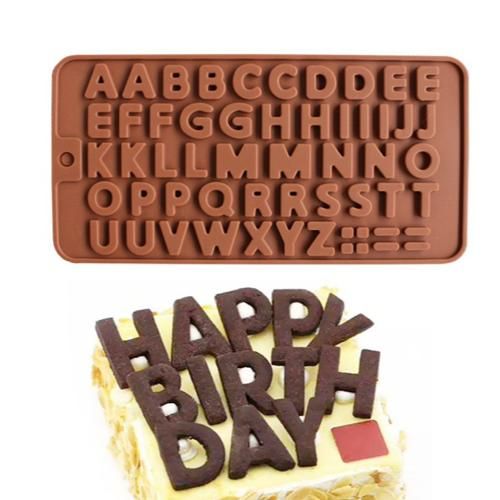 Alphabet Chocolate Mold, Letters Ice Mold, Praline Mold, Brown - Image 1